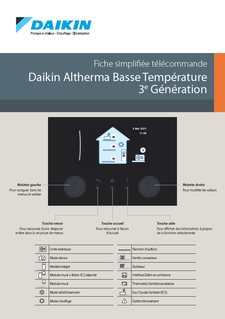 Fiche d'utilisation des télécommandes Daikin Altherma 3eme Génération download